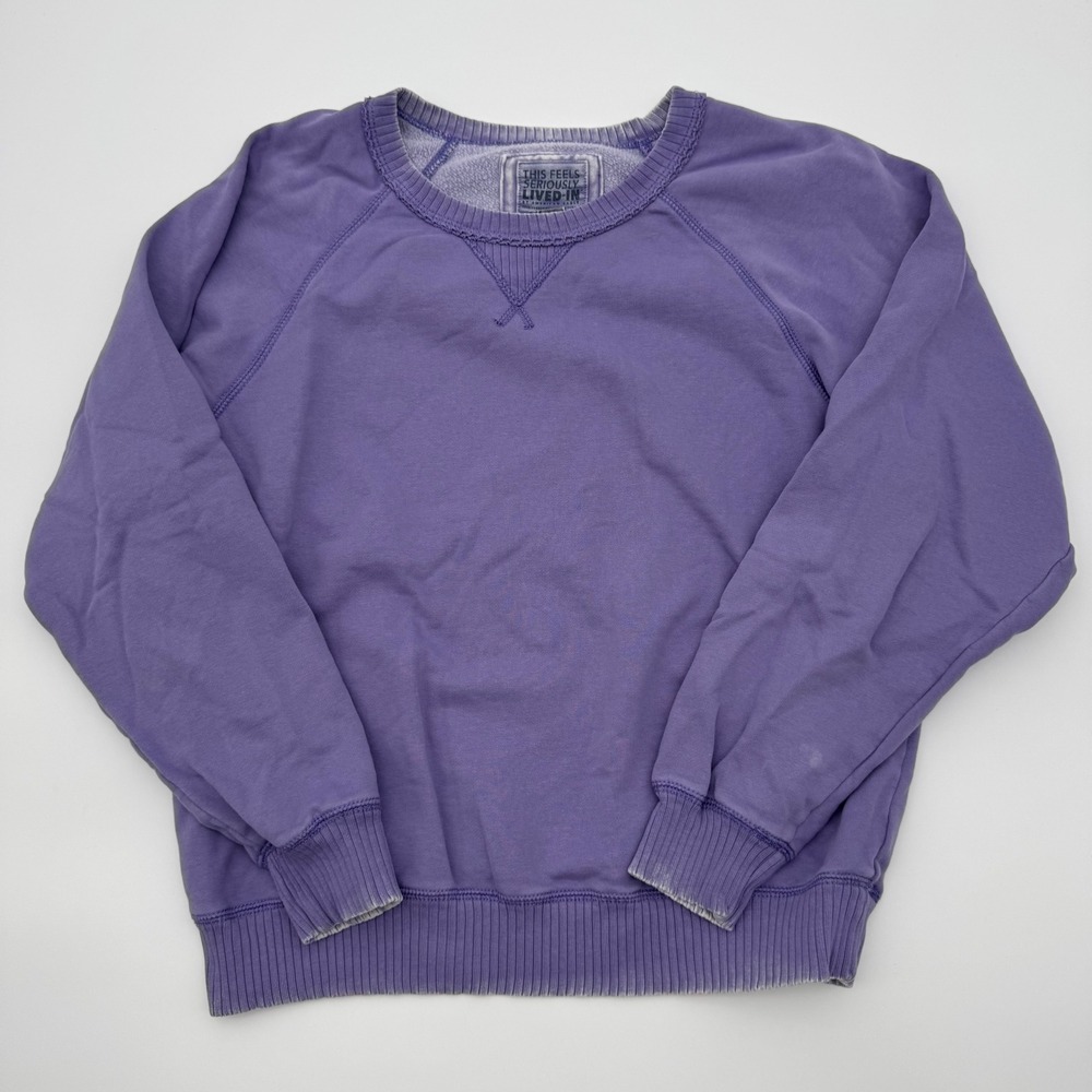 American Eagle Seriously Lived-In Purple Raglan Sweatshirt Small